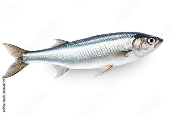Obraz A herringfish on a white background created with Generative AI technology