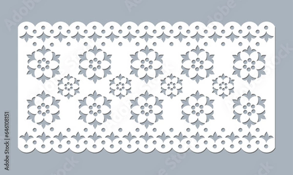 Obraz vector template lace cotton border fabric eyelet trim.
