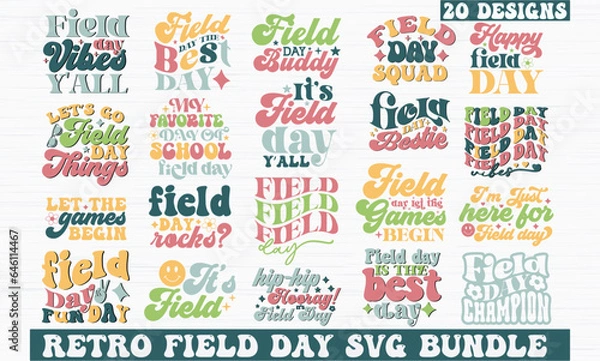 Fototapeta Retro Field day SVG Bundle