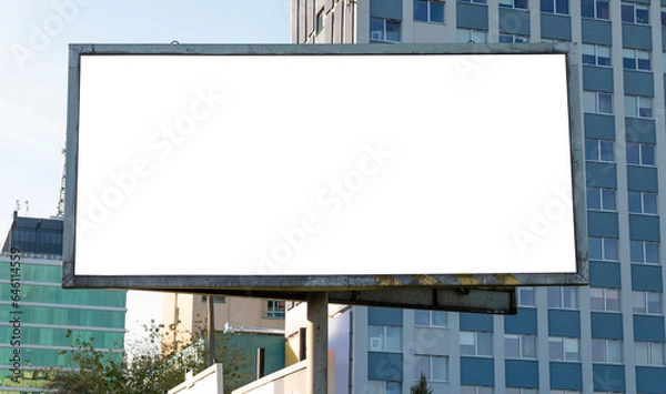 Obraz Advertising billboard mockup in front of the office building