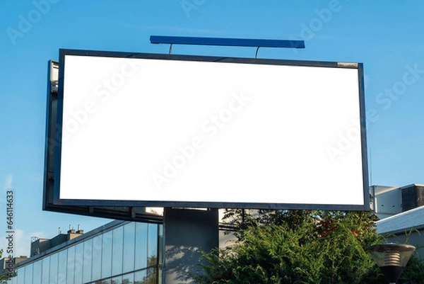 Obraz Advertising biilboard mock-up in front of the modern office building