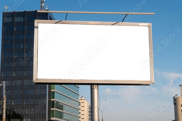 Obraz Advertising biilboard mock-up in front of the modern office building