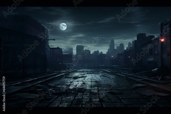 Obraz Stunning nocturnal urban backdrop in high definition and 4k resolution. Generative AI