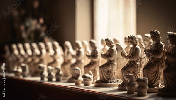 Fototapeta Chess board and chess piece leisure games generated by AI