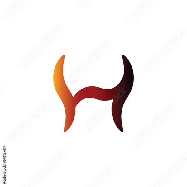 Obraz H letter in read and black gradient