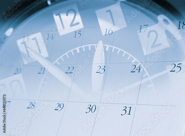 Fototapeta Clock and calendar