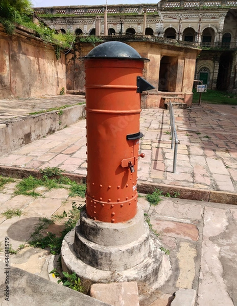 Fototapeta  red postboxes outside the India. post office