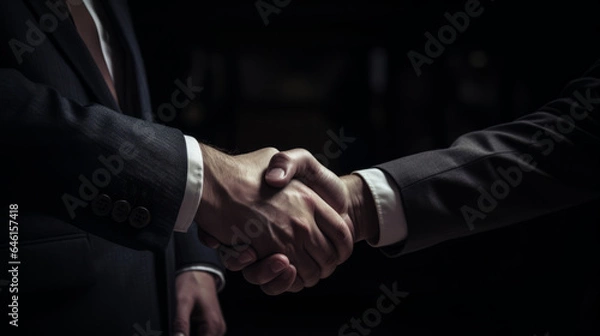 Fototapeta handshake between two businessmen