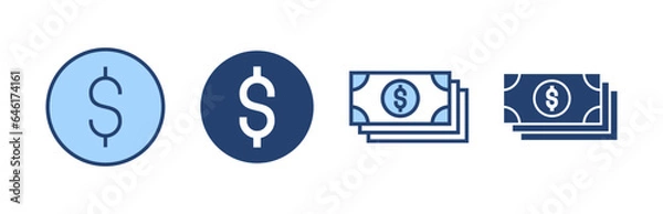 Fototapeta Money icon vector. Money sign and symbol