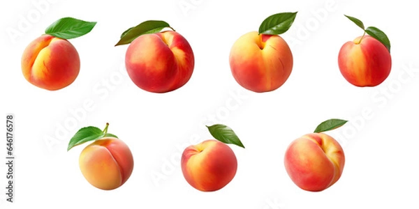 Fototapeta Png Set transparent background contains peach with clipping path