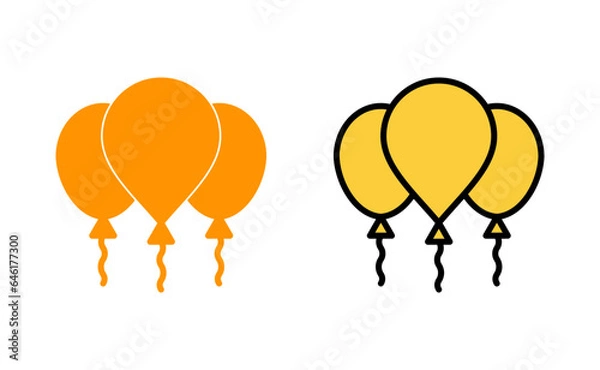 Fototapeta Balloon icon set for web and mobile app. Party balloon sign and symbol