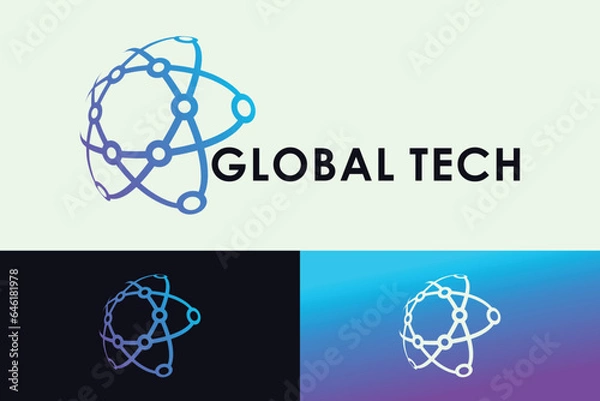 Obraz technology logo design concept