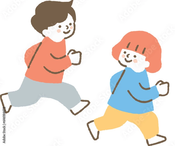 Obraz 追いかけっこをする子どもたち_色
