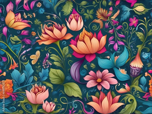 Fototapeta pattern with flowers