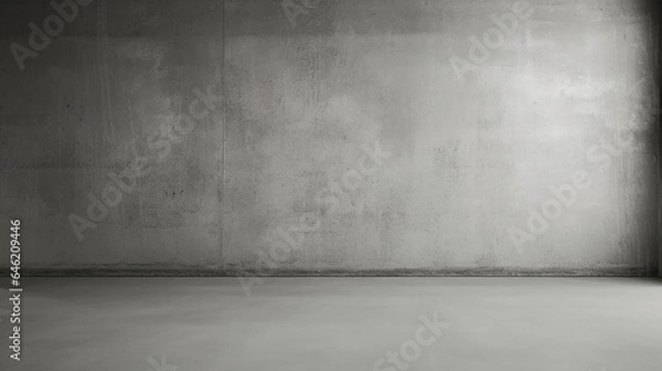 Fototapeta concrete wall room and concrete floor empty backgroud. Generative AI
