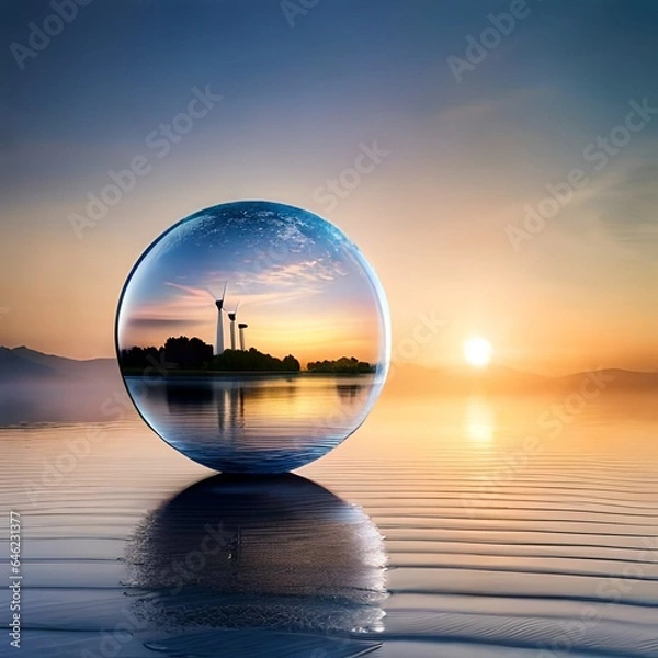 Fototapeta sunset over the sea Created using generative AI tools