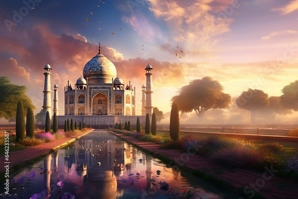 Fototapeta Majestic Marvel: Stunning Images of the Taj Mahal in Building and Architecture
