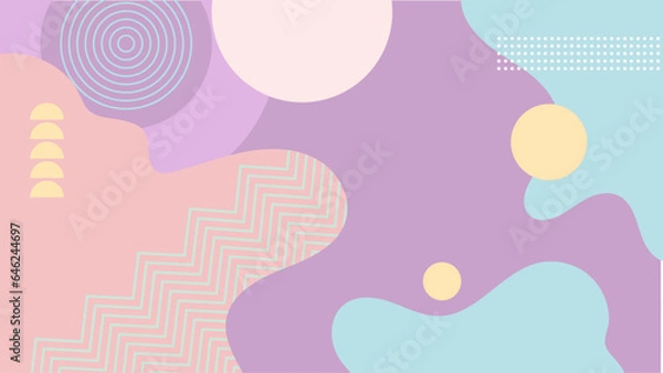 Fototapeta Colorful abstract soft pastel vector flat background