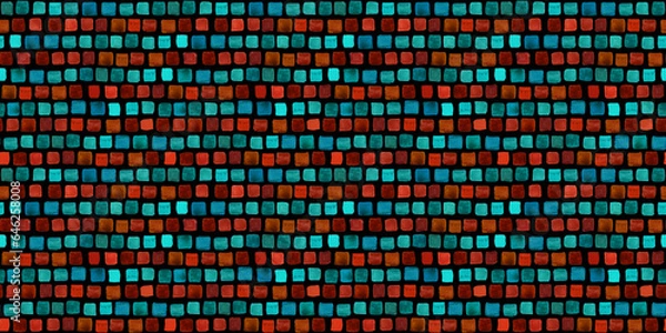 Fototapeta レトロ風タイル柄モザイクシームレスパターン