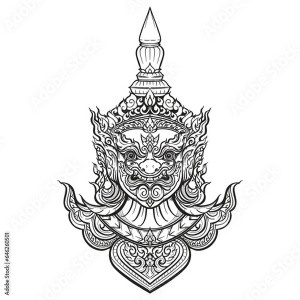 Obraz Giant Thai hand drawn pattern