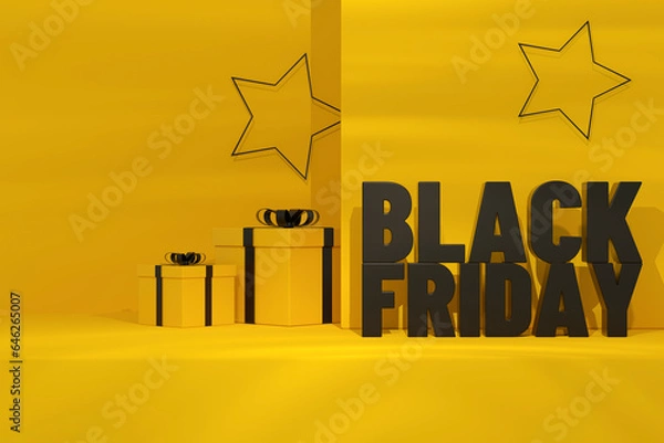 Obraz Black Friday Concept Yellow Background
