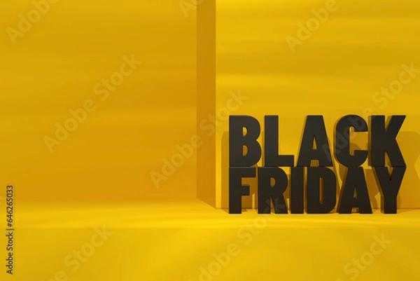 Obraz Black Friday Concept Yellow Background