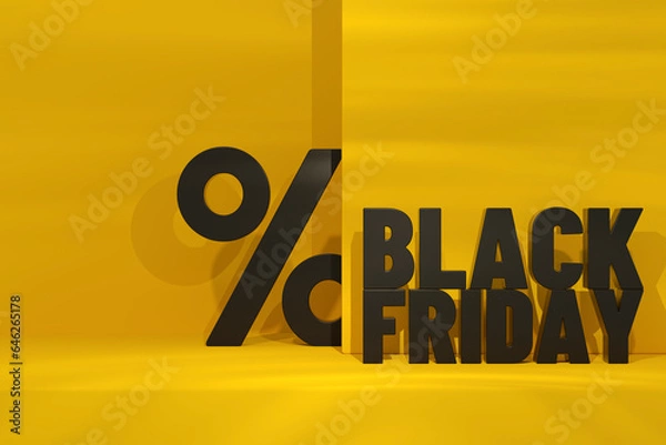 Obraz Black Friday Concept Yellow Background