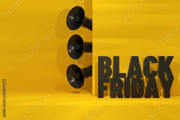 Obraz Black Friday Concept Yellow Background