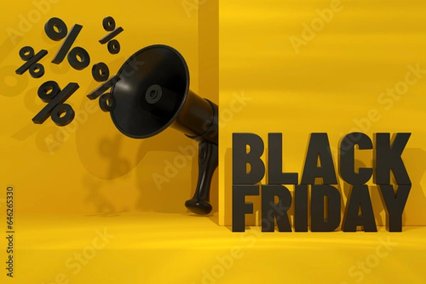 Obraz Black Friday Concept Yellow Background