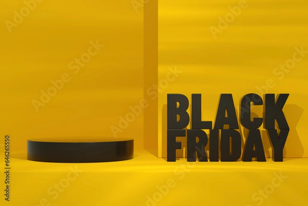 Obraz Black Friday Concept Yellow Background