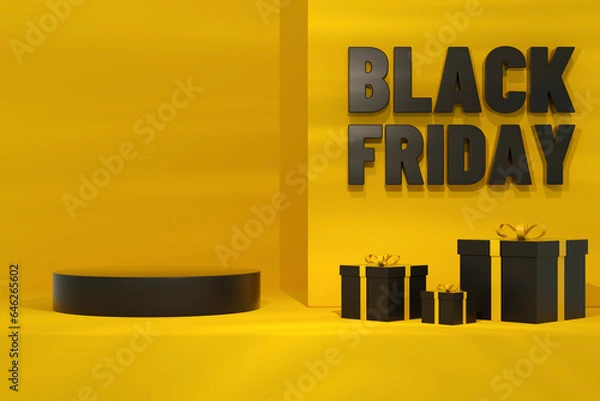 Obraz Black Friday Concept Yellow Background