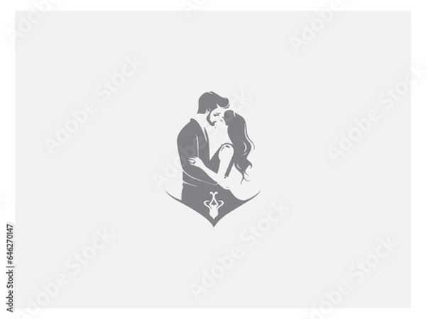 Fototapeta Dating logo design premium vector, vector and illustration,
