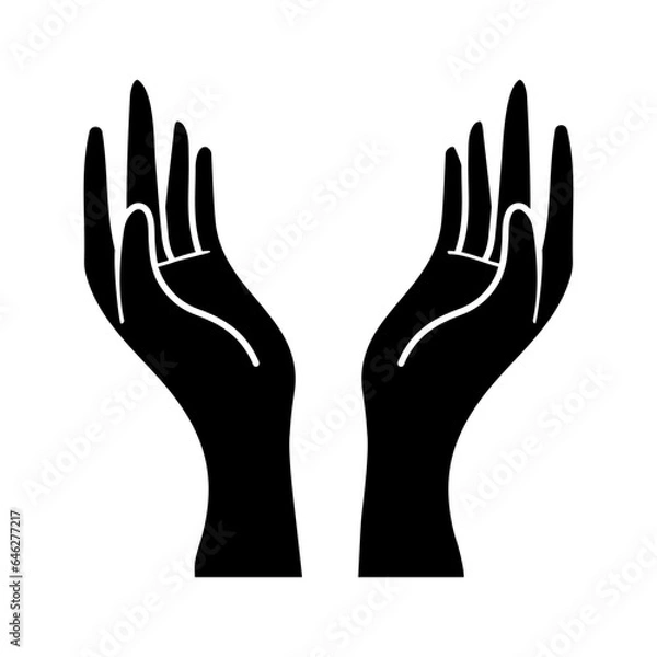 Obraz Hand symbol icon vector. Hand illustration sign. Symbol shown by the hand sign.