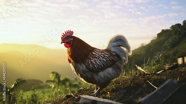 Obraz rooster on the farm