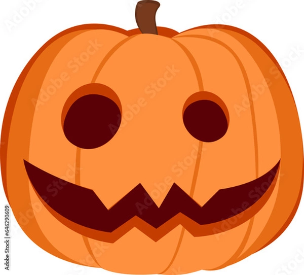 Obraz Enigmatic Orange Pumpkin: Sinister Smiles Halloween Jack O' Lantern Isolated - A striking orange pumpkin intricately carved to hide a chilling and eerie smile, perfect for Halloween-themed designs.