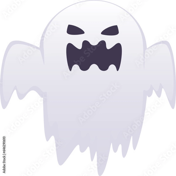 Obraz Terrifying Halloween Specter: Screaming Horror Spirit Isolated - A truly eerie and haunting white ghost, emitting spine-chilling screams in the spirit of Halloween.