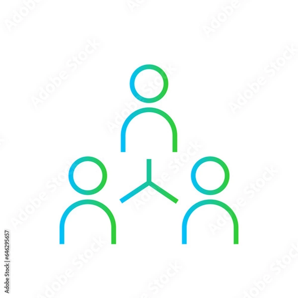 Fototapeta Structure human resources icon with blue and green gradient outline style. structure, business, outline, line, symbol, thin, network. Vector Illustration