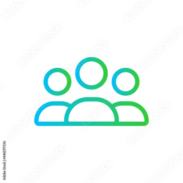 Obraz Candidate human resources icon with blue and green gradient outline style. candidate, business, job, people, career, human, leadership. Vector Illustration