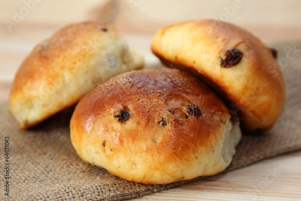 Obraz Brötchen mit Rosinen