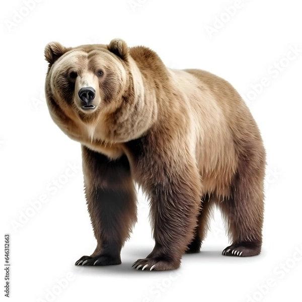 Fototapeta Brown bear isolated on white