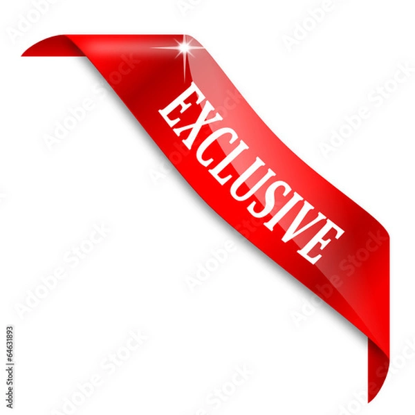 Obraz Red narrow corner with the word exclusive - vector