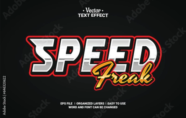Obraz Speed Freak Editable Vector Text Effect.