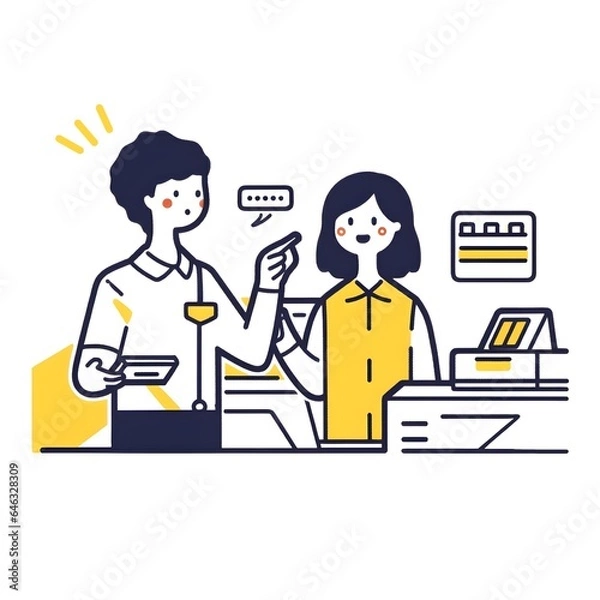 Obraz The products are being recommended to customers by the employee.