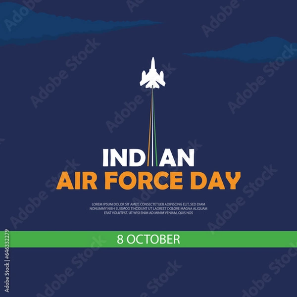 Fototapeta Free vector indian air force day poster design