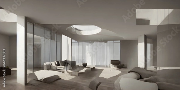 Fototapeta The interior of the room with furniture. Created with the help of artificial intelligence