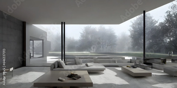 Fototapeta The interior of the room with furniture. Created with the help of artificial intelligence