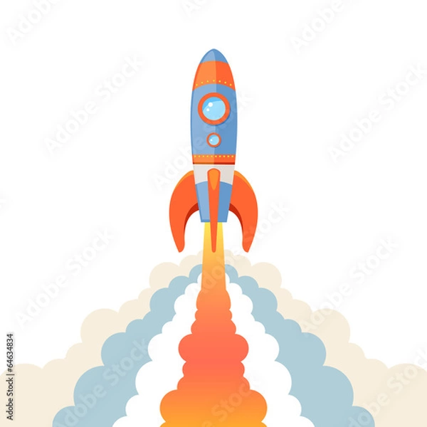 Fototapeta Rocket emblem isolated