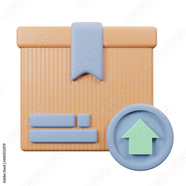 Obraz 3d cardboard box icon or delivery package minimal 3d rendering