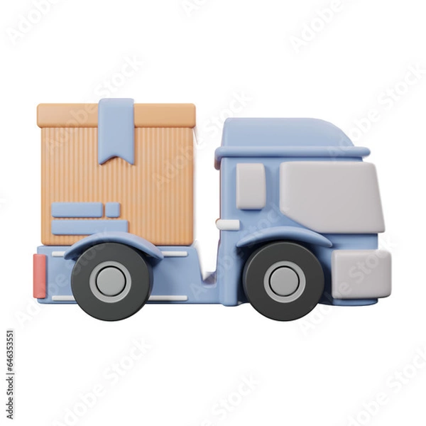 Obraz Delivery Car 3D icon  minimal 3d rendering