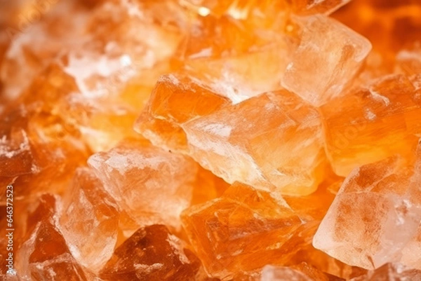 Fototapeta A Captivating Glimpse of Glistening Halite: A Unique and Shimmering Mineral Formation with Cubic Crystals, Translucent and Transparent, Evolved from Sedimentary Salt Deposits.